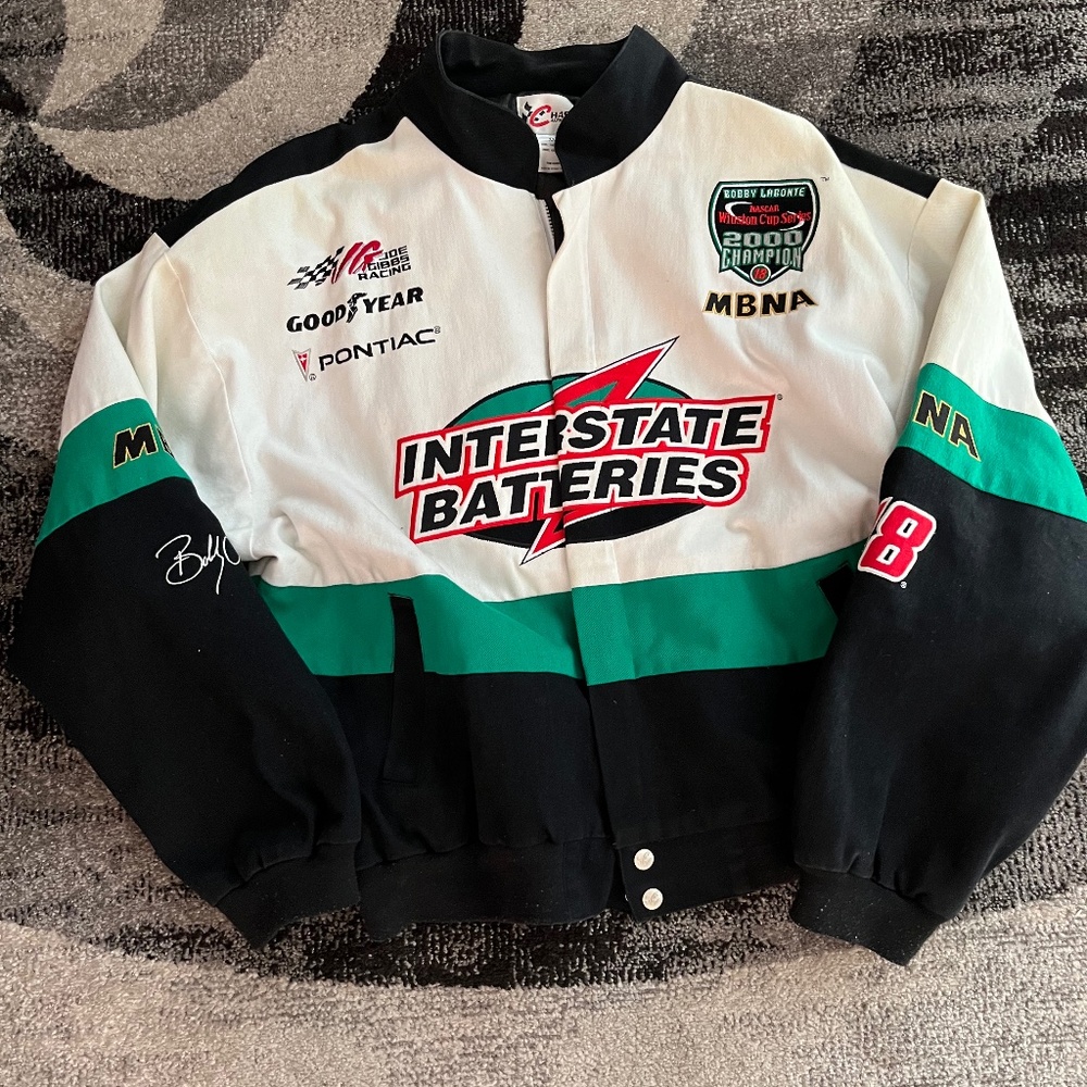 Vintage  Nascar Autographed  Bobby LaBonte Bomber Jacket Size XXL